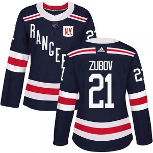 Women's Sergei Zubov New York Rangers Adidas Authentic Navy Blue 2018 Winter Classic Home Jersey
