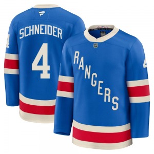 Braden Schneider New York Rangers Fanatics Premium Blue Centennial Jersey
