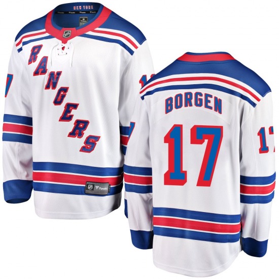 Youth Will Borgen New York Rangers Fanatics Branded Breakaway White Away Jersey