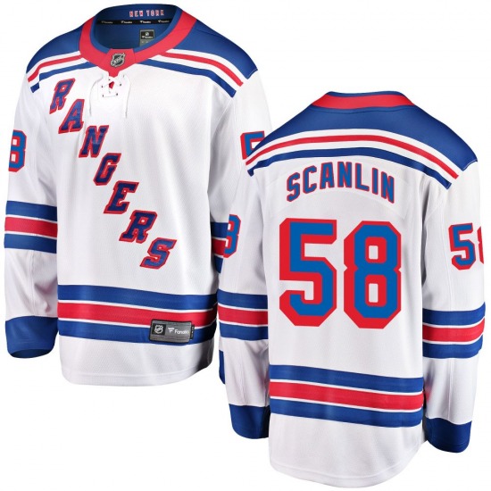 Youth Brandon Scanlin New York Rangers Fanatics Branded Breakaway White Away Jersey