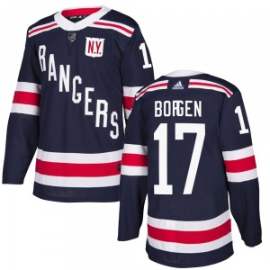 Youth Will Borgen New York Rangers Adidas Authentic Navy Blue 2018 Winter Classic Home Jersey