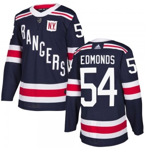 Youth Lucas Edmonds New York Rangers Adidas Authentic Navy Blue 2018 Winter Classic Home Jersey