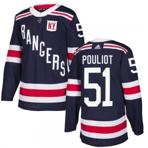 Youth Derrick Pouliot New York Rangers Adidas Authentic Navy Blue 2018 Winter Classic Home Jersey
