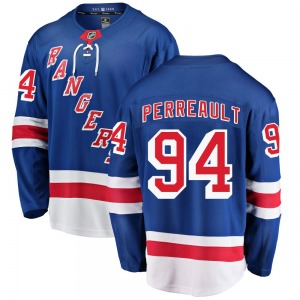 Youth Gabe Perreault New York Rangers Fanatics Branded Breakaway Blue Home Jersey